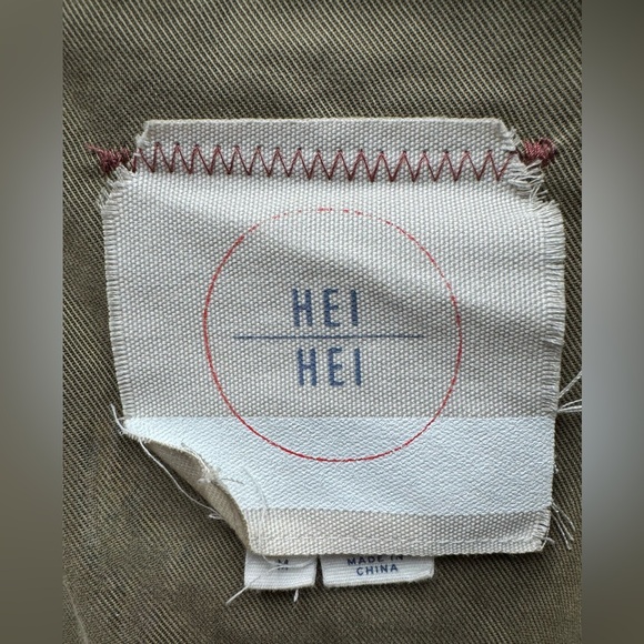 Anthropologie Hei Hei Olive Green Eyelet Military Utility Jacket - Picture 7 of 7